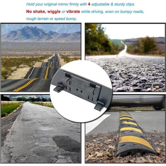 Rear View Mirror, 11.8 Inch Panoramic Anti-Glare Rearview Mirror, Car Interior - Picture 6 of 7